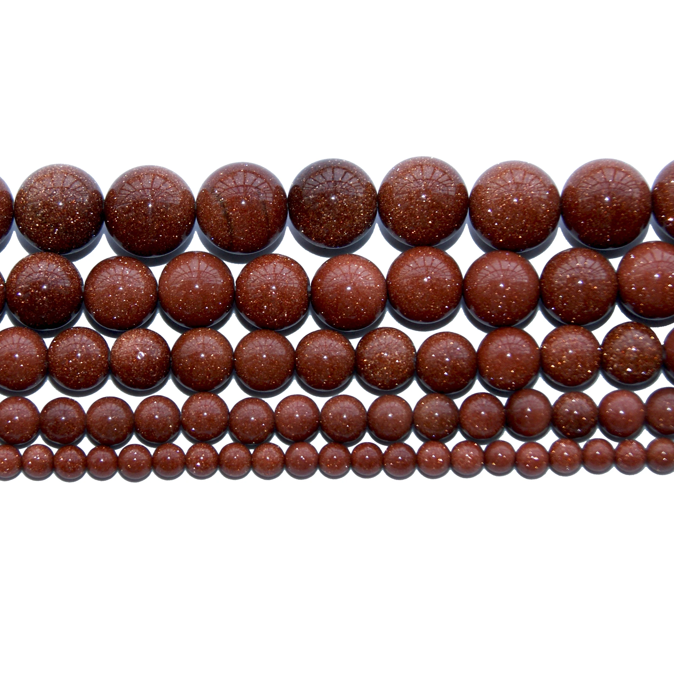 

Wholesale Natural Stone Golden Sand Round Loose Beads 4 6 8 10 12 MM Pick Size For Jewelry Making DIY Bracelet Necklace Material