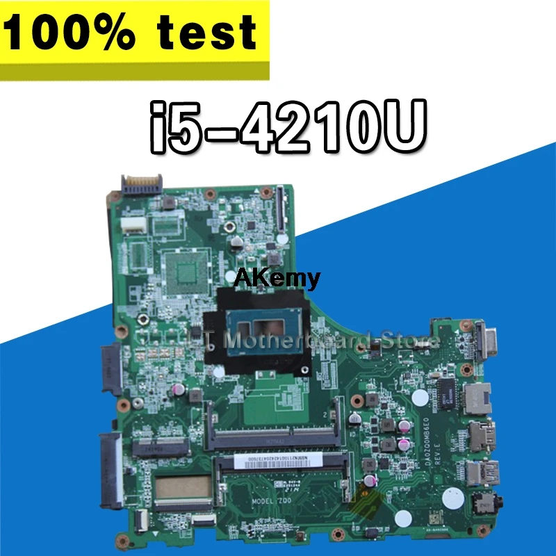 Для acer V3-472 E5-471 E5-471G V3-472P Материнская плата ноутбука DA0ZQ0MB6E0 с i5-4210U Процессор бортовой полностью тестирование работы идеально подходит