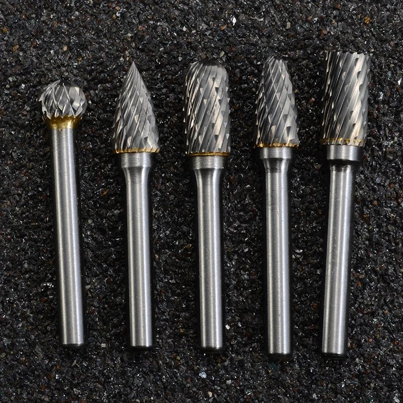 

5pcs Nail Grinding Head Drill Bit Set Carbide Rotary File Tungsten Steel Burr Die Polish Grinder Drill Milling Carving Bit