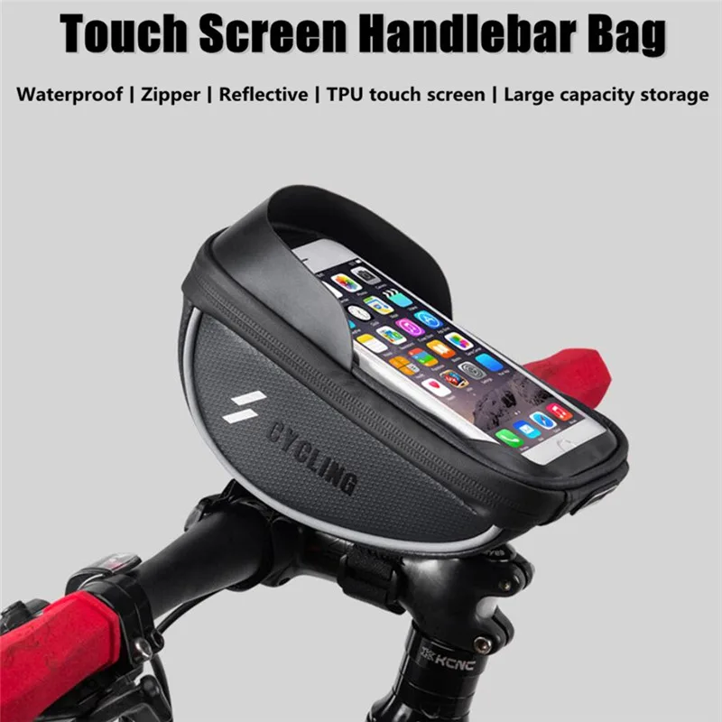 

Bicycle Bag Frame Front Top Tube Rainproof Bike Bags 6.0in Phone Case Waterproof Touchscreen Bicycle Bag MTB Cycling Accessories
