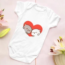 Vêtements pour nouveau né fille, barboteuse à manches courtes, imprimé de chats Kawaii, tenues blanches, ensemble pyjama d'été pour la maison, 2022