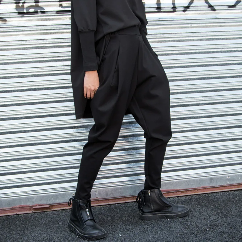 Johnature Fashion Casual Autumn Winter New Soild Color Full Length Pants Women Elastic Waist Loose Japanese Harem Pants