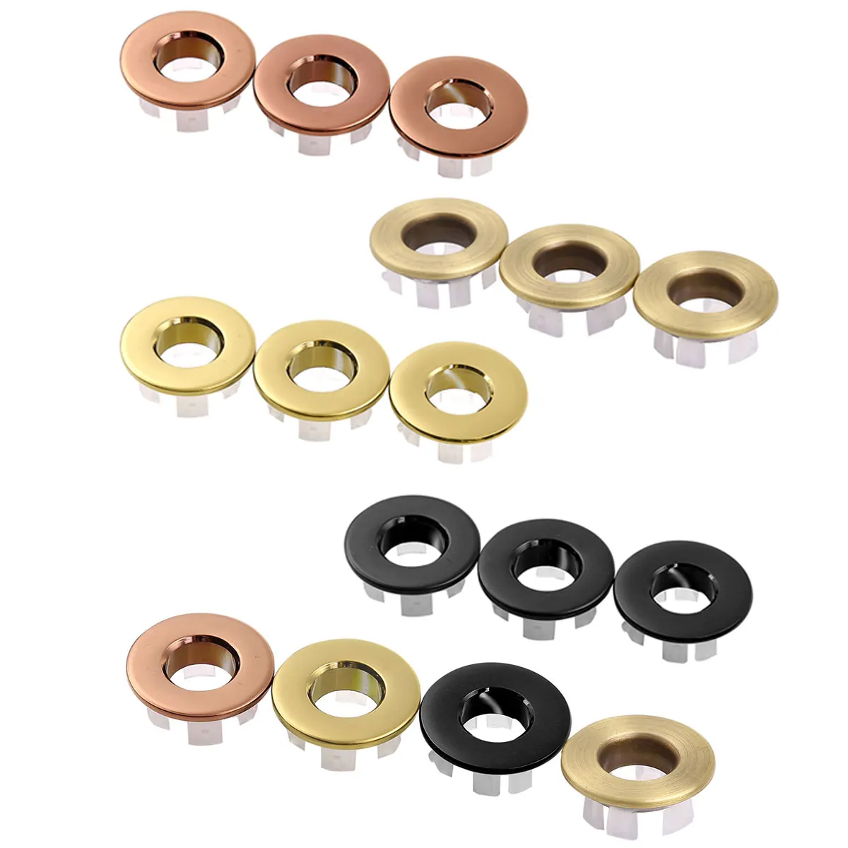 3/4pc Sink Hole Round Overflow Covers Kitchen Bathroom Basin Trim Round Hole Caps Insert Spares Insert Basin Sink overflow cover|Drains| - AliExpress
