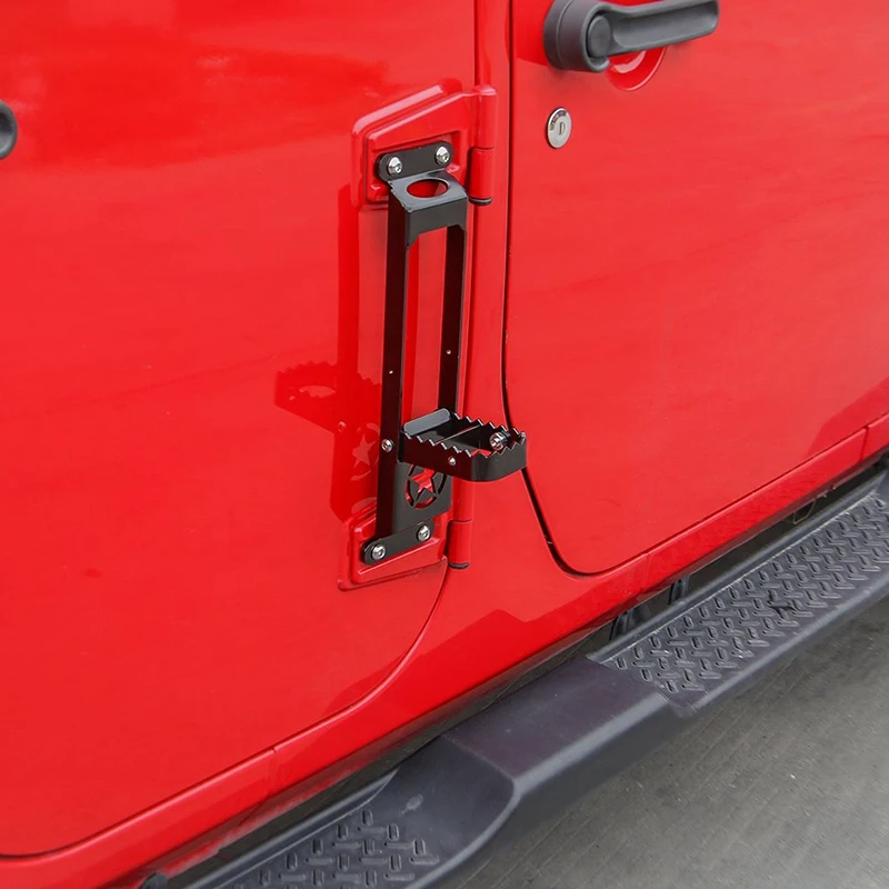 Дверная ножка металлический складной шарнир шаг педали для 2007- Jeep Wrangler Jk 2 двери/4 двери(1 упаковка, черный