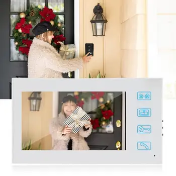 

Intercom Door Phone 7in 2V1 Wired Video Doorbell Entry System with HD 1080P Wired Camera Night Vision 100-240V