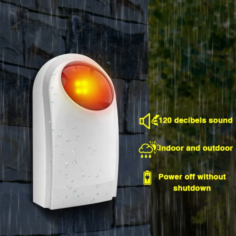 Wireless Sound And Light Outdoor Alarm Whistle 200 M-300 M Receiving Distance 120 DB Alarm Volume