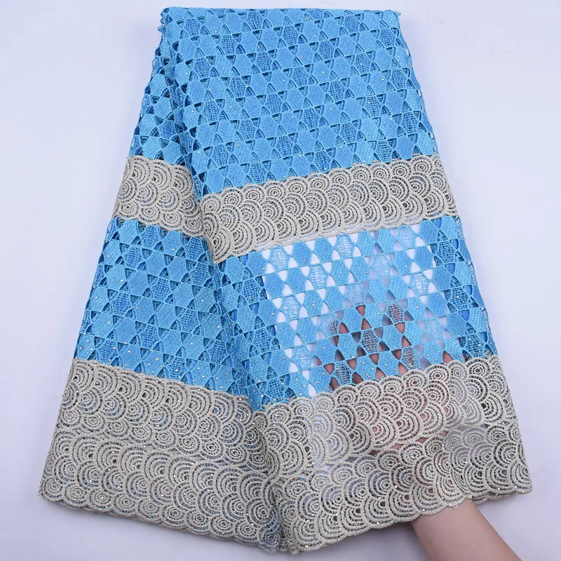 2020 High Quality Cord Guipure Swiss Lace Fabric with Stone Water Soluble Embroidery African For Wedding Dress | Дом и сад