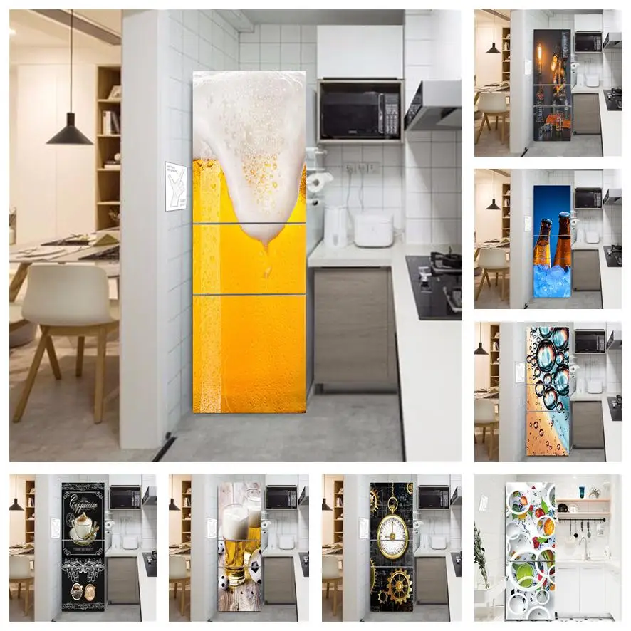Adesivo Murale Frigorifero Pinguini - Formato A4 - Decorazione Cucina In Vinile Nero - 6