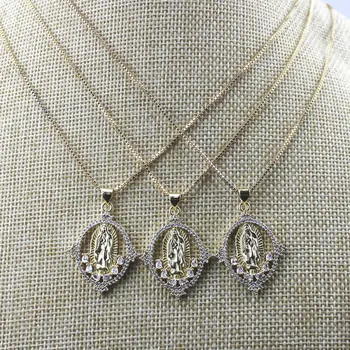 

16inch 10str/lot New fashion cz necklace, hot sale cubic zircon religion charm component, handmade necklace jewelry