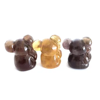 

Natural fluorite mother and child koala crystal crafts statue halo stone statue home decoration quartz art therapist guardian
