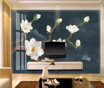 

Customized Modern Floral Embossed TV Sofa Background Wallpaper Mural