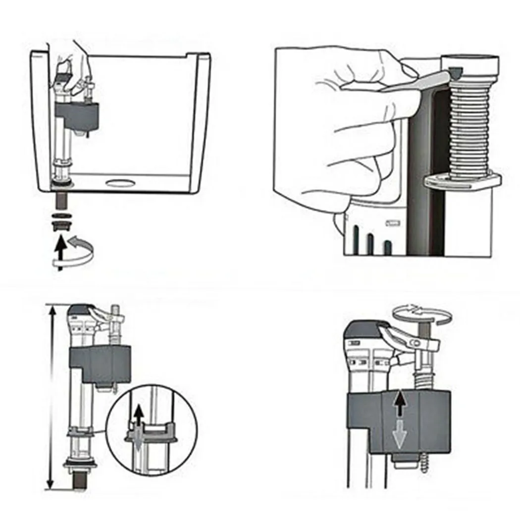 Toilet Tank Filling Valve Drain Flush Button Set Repair Bathroom Fixture