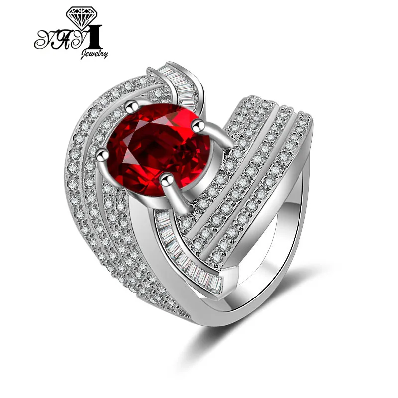 Ювелирные изделия YaYI огранка Принцесса 9.4CT красный цирконами серебряные Цвет