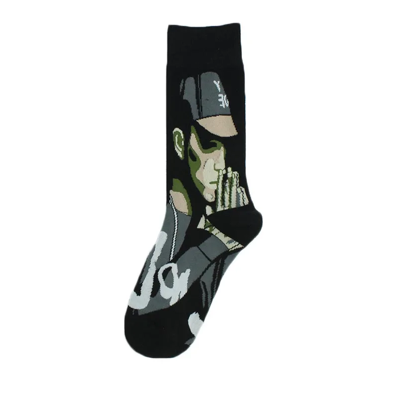 [HEPOSCKONE] красочные новинки искусства стиль хип хоп Calcetines Hombre Sox индивидуальность тренд Красивый Веселый мультяшный хлопок носки Harajuku