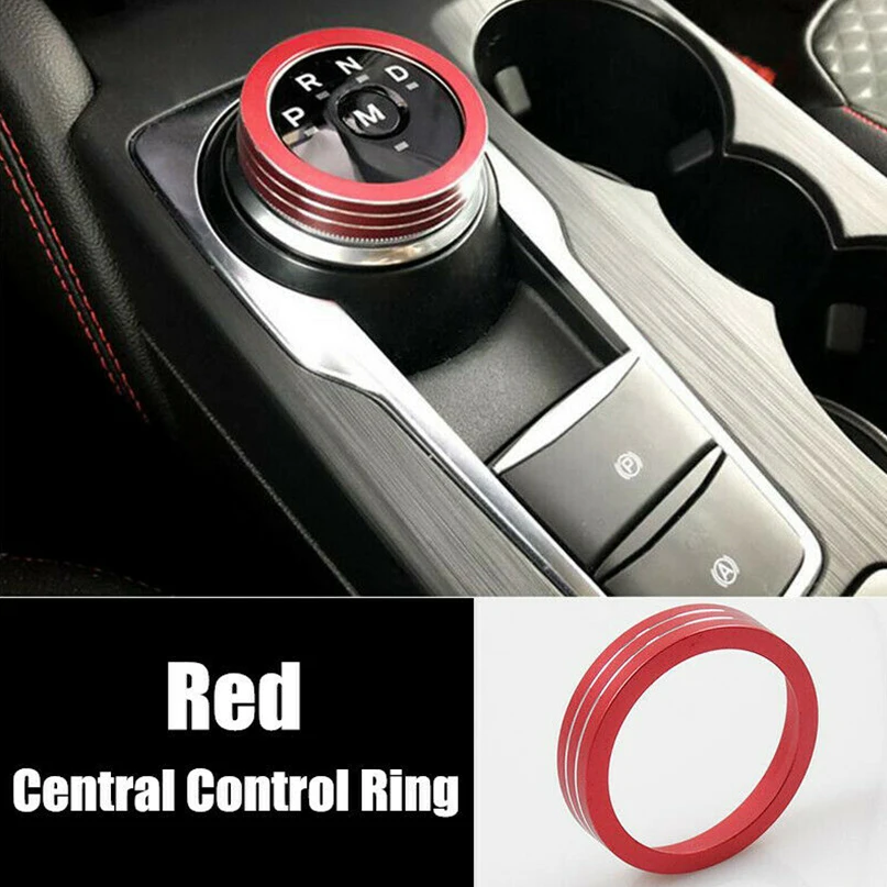 Central Control Red Модный центральный контроль переключения передач фар кольцо переключателя крышка отделка для Ford Mondeo Focus - Название цвета: Central Control Red