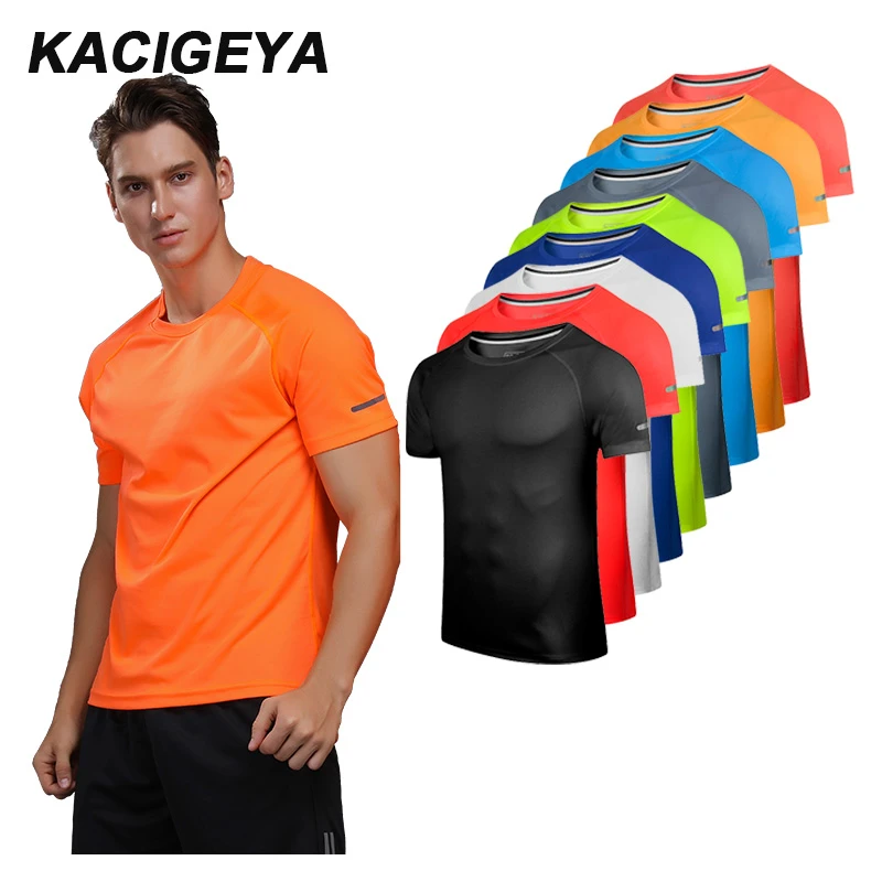 Mens Short Sleeve Sports T Shirts Shorts 2021 Running Jogging Athletic Suit Set Casual Fast Drying Sports Suit