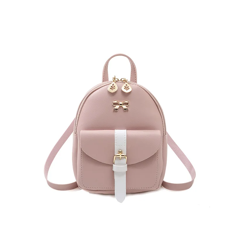

Cute Small School Bag Women Backpack Bow Contrast Color Mini Small Backpack Female Lady Bag Kawaii Backpack