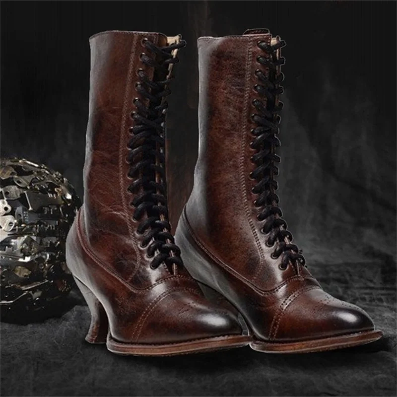 low heel victorian boots