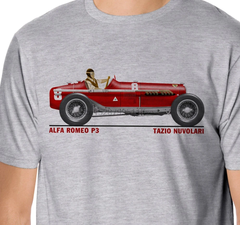 Лето 2019 горячая Распродажа 100% Raceart Alfa Romeo P3 1932 Tazio Nulolari Grand Prix Car футболка | Мужская