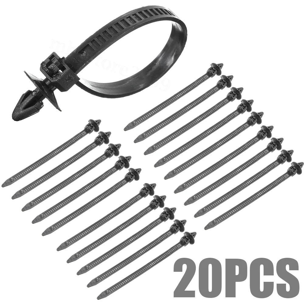 

Mayitr 20pcs Car Universal Releasable Straps Quality Nylon Auto Cable Strap Push Mount Wire Tie Retainer Clip Clamp