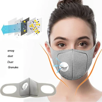

3D Anti-PM2.5 Dustproof Mouth Muffle Protective Face Cover W/ Breathing Valve Anti-Fog Haze Face Mouth Cover