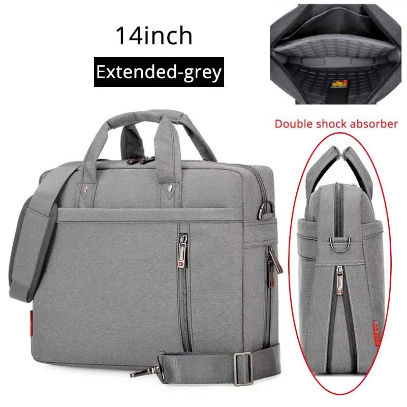 extended-grey14 Расширяемый Портфели Сумка для документов, сумка для ноутбука, Водонепроницаемый Сумки из натуральной кожи Бизнес Портфели/13/14/15/17 дюймов Тетрадь переноски Чехол - Цвет: extended-grey14