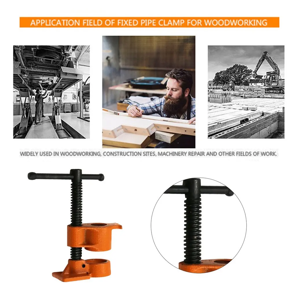 

Heavy Duty Pipe Clamp for Woodworking Wood Gluing Pipe Clamp Steel Cast Iron Pipe Clamp Fixture Carpenter Hand Tool