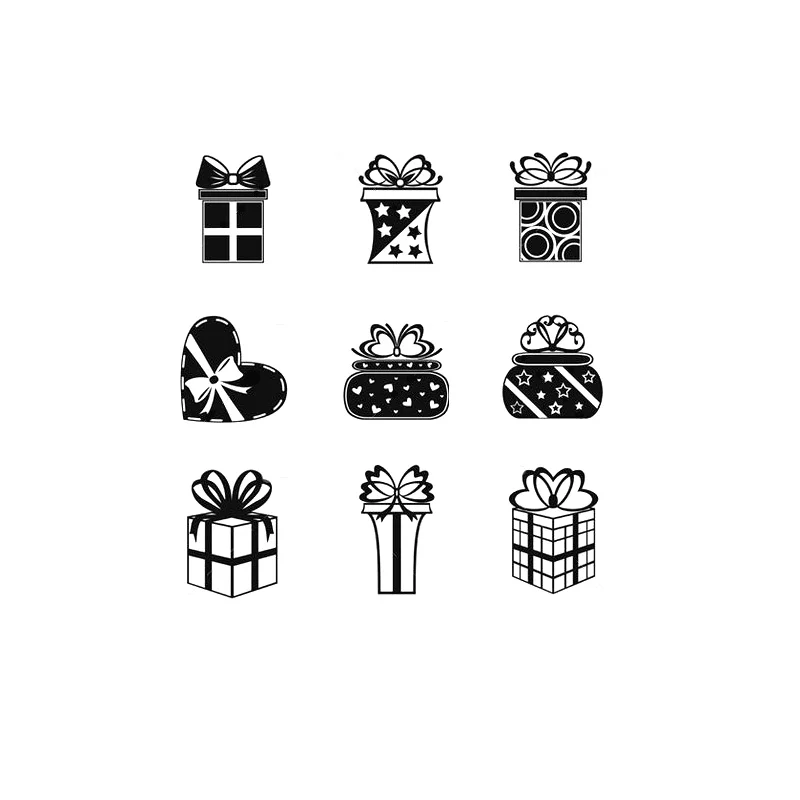 9 pcs Stamp TA2110 9 шт./компл. праздничная подарочная коробка штамп DIY игрушка светочувствительное уплотнение Забавный планировщик для скрапбукинга штампы и штампы для изготовления карт - Цвет: 9 pcs Stamp TA2110