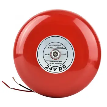 

24V Metal Round Alarm Bell Security Fire Alarm Bell Red Fire Alarm Bell