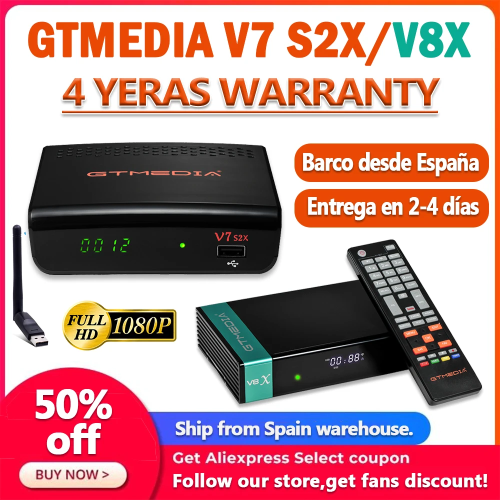 1080P Gtmedia V7 S2X dvb-s2 приемник v7s2x Улучшенный V7S HD с USB WIFI Full DVB-s2x FTA декодер GTmedia v8x без