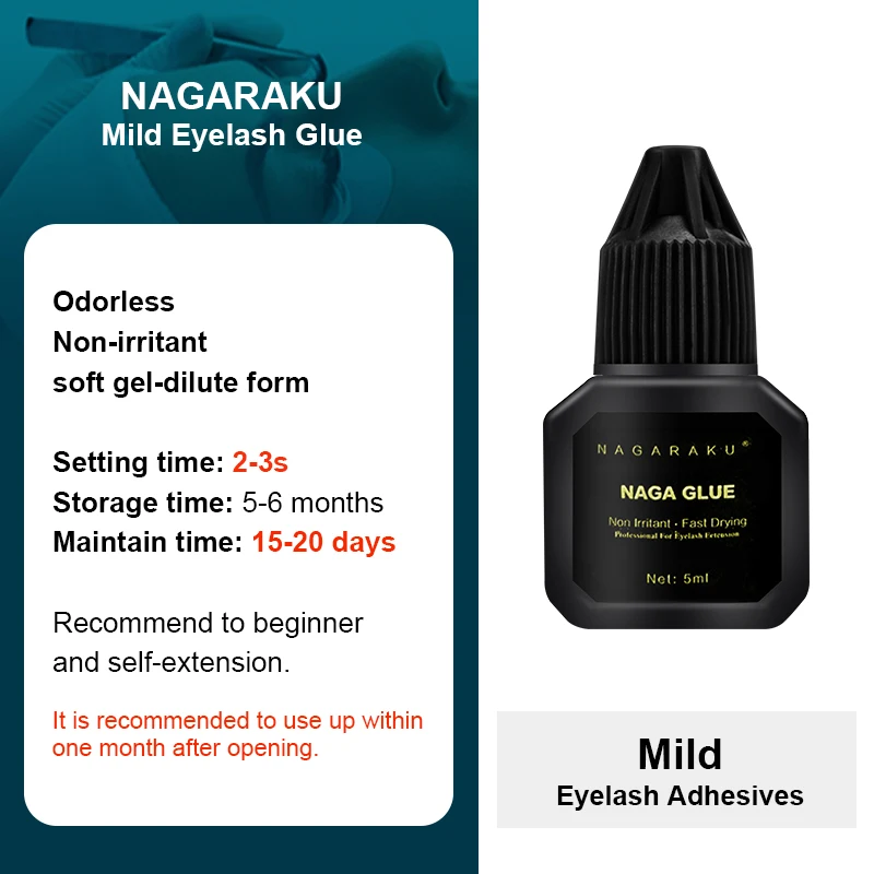 mild glue NAGARAKU ресницы макияж 3 различных клей для ресниц низкий запах без запаха быстро сухой стикер соединительные вентиляторы - Цвет: mild glue