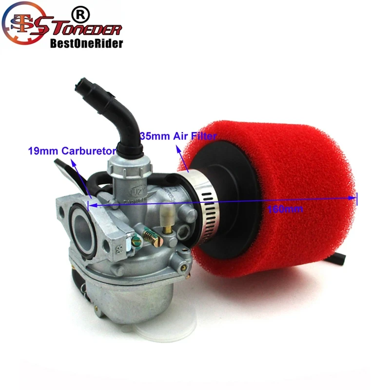STONEDER PZ19 19 мм карбюратор+ 35 мм воздушный фильтр для 50cc 70cc 90cc 110cc 125cc ATV Quad Dirt Pit Bike Go Kart