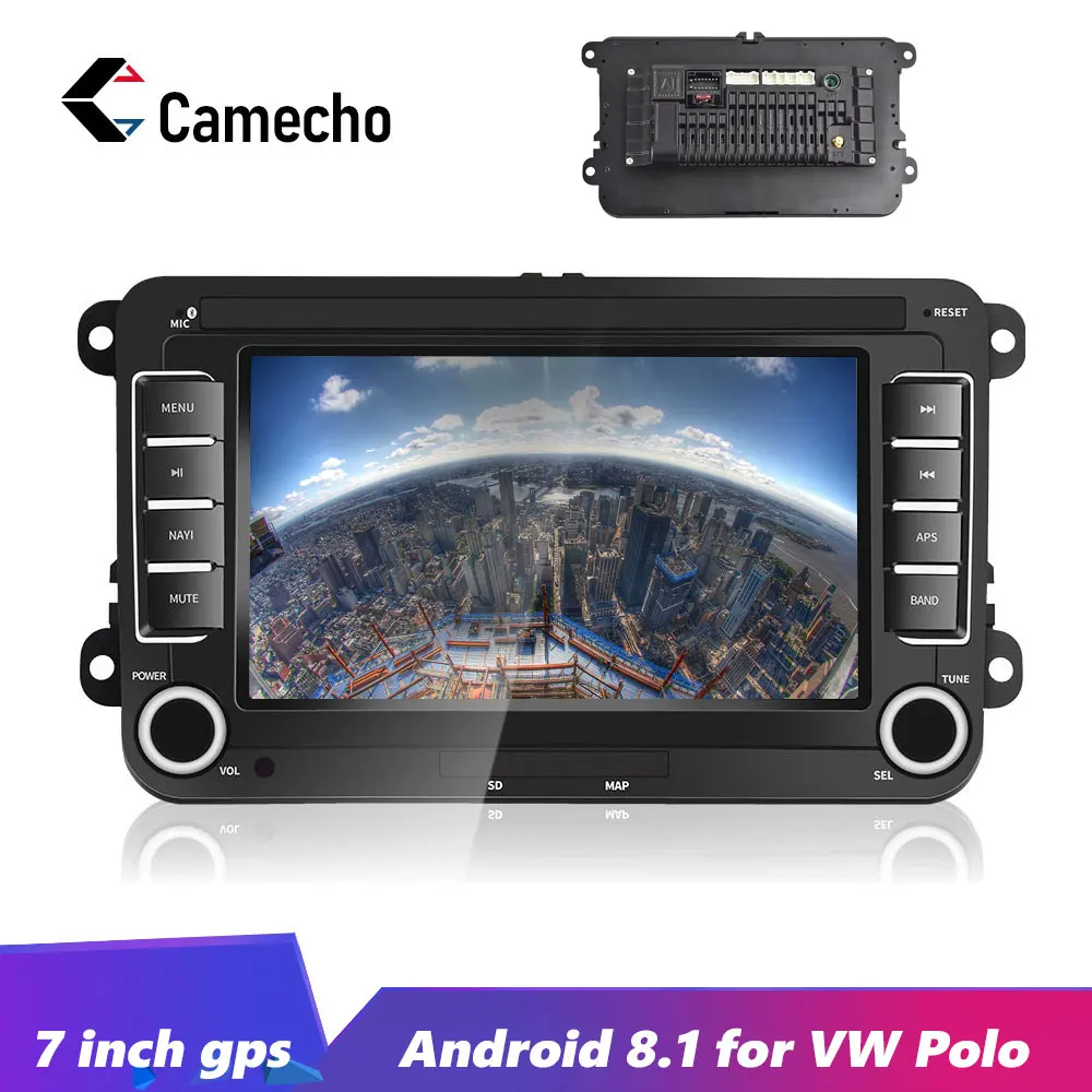 Camecho 7 дюймов gps Android 8,1 MP5 мультимедийный плеер автомагнитолы аудио стерео Bluetooth Авто Радио для сиденья/Skoda/Passat/Golf/Polo