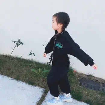 

2020 new style girls boys overalls spring cotton fashion kids pants 2-7 Years HM305