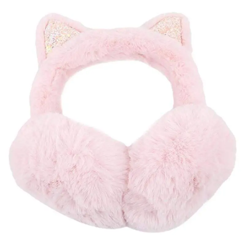 Женские Мультяшные кошачьи уши дизайн ветрозащитные теплые регулируемые наушники DXAA - Цвет: pink