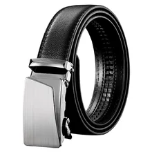 Mens Business Style Belt Black Pu Leather Strap Male Waistband Automatic Buckle Belts For Men Top Quality Girdle Belts For Jeans