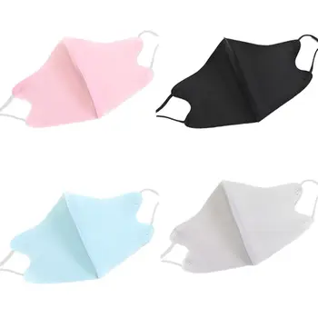 

Reusable Washable Ice Silk Mouth Mask Anti-pollution Breathable Dustproof Sunscreen Protective Cover Cycling Respirator