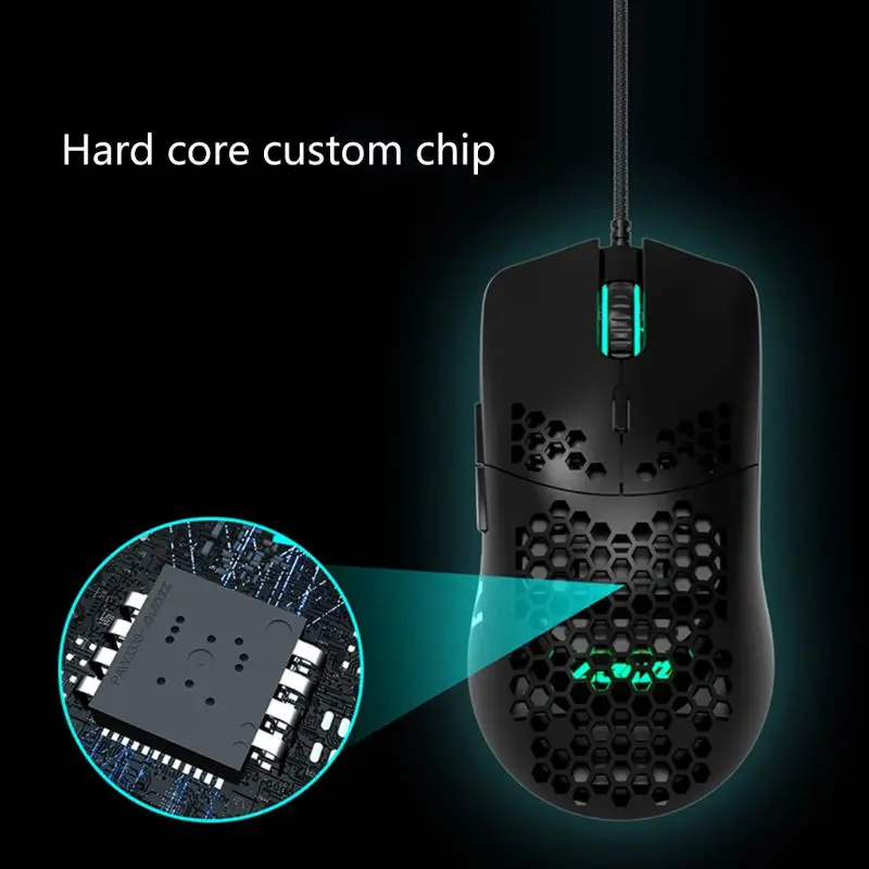 Aj390 peso leve com fio mouse oco-para