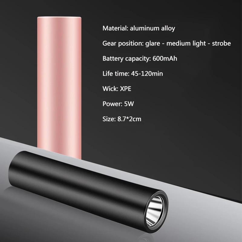 Portable mini light flashlight XPE high power USB charging aluminum alloy flashlight 14500 LED flashlight Emergency flashlight