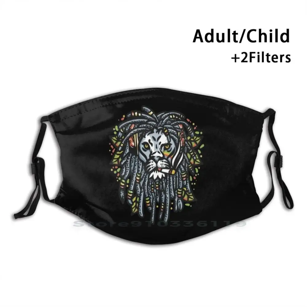 Smoking Weed Lion Rasta Rastafarian Stoner Design Anti Dust Filter Washable Face Mask Kids Stop | Аксессуары для одежды