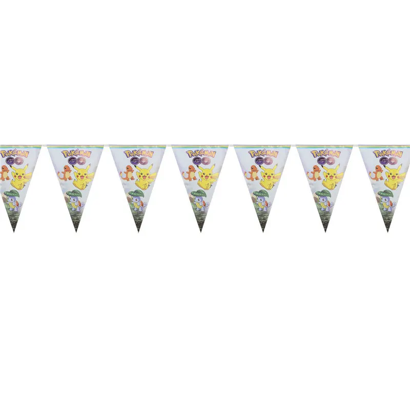 Покемон тематический мультяшный набор для вечеринки 1 день рождения украшения Дети Мальчики одноразовые салфетки для сервировки тарелки торт Топпер - Цвет: Flag