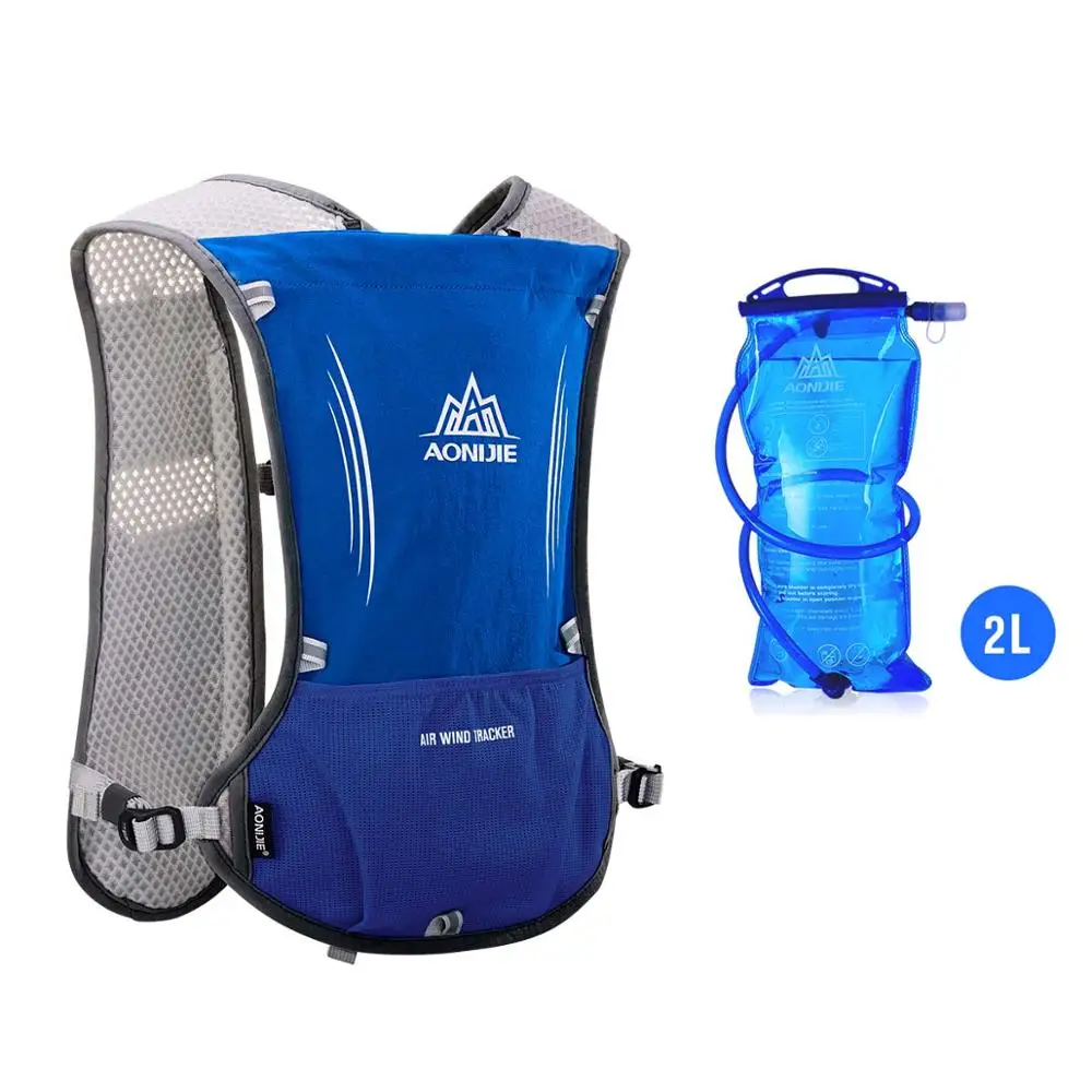 Blue 2L bag AONIJIE E913S 5L гидратация пакет рюкзак сумка жилет для 1.5L водный Пузырь Пешие прогулки бег марафон Гонки Спорт на открытом воздухе - Цвет: Blue 2L bag