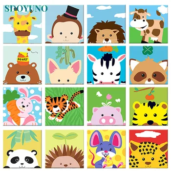 

SDOYUNO 20x20cm DIY Paint By Number Canvas Painting Kits Painting By Numbers For Kids Frameless Home Decor Wall Art For Gift