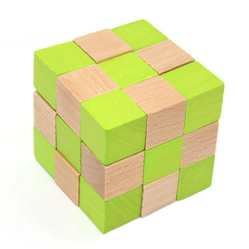 Wood SnakePuzzle Brain Teaser Toy Games for Adults / Kids