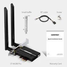 

Wifi 6 1800Mbps PCI-E bluetooth Wi-fi adapter 802.11ac Dual Band 2.4G/5G PCI express Wireless Network Card antenna for Win 10 11
