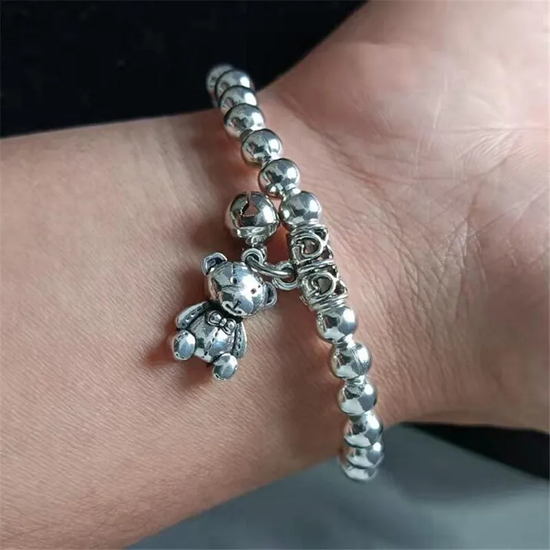 many styles elastic rope vintage fashion unicorn charm bracelets girls antique silver color cute bear bracelet women oso jewelry