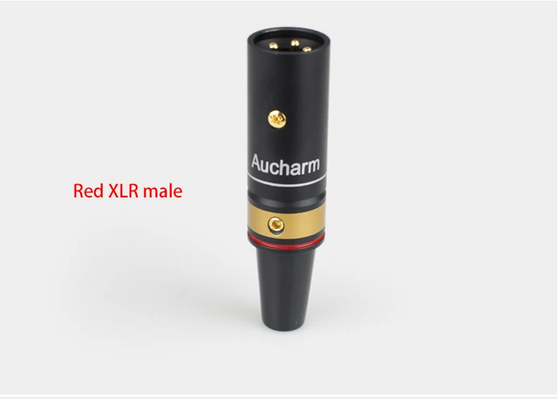 Алюминиевый корпус позолоченный Аудио Адаптер XLR 3Pin мужской/женский аудио переходник, конвертер HIFI балансный кабель - Цвет: Red XLR male