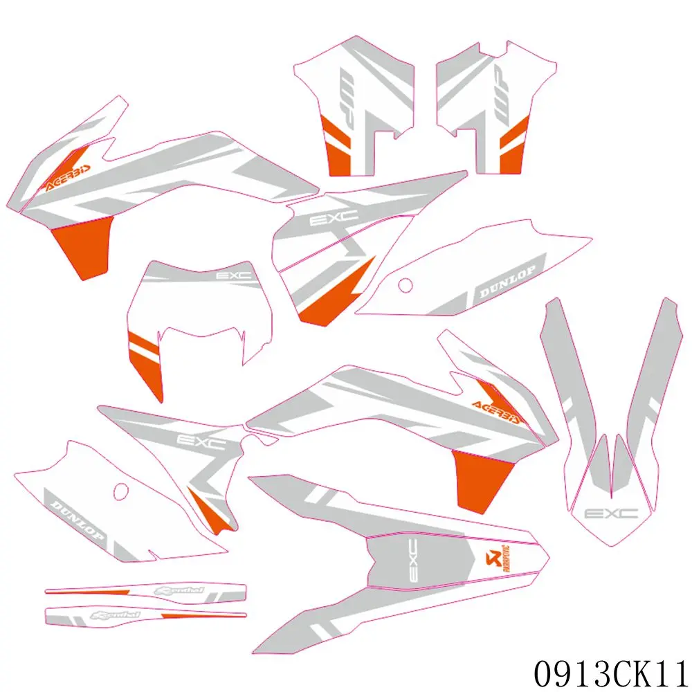 Для KTM SX EXC EXC-F 125 250 300 350 450 2014 2015 2016 полный Графика наклейки на заказ номер Имя