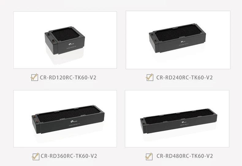 BYKSKI B-RD360 TK60 水冷 ラジエーター 厚さ60mm Bykski CR-RD420RC-TN-V3、420ミリメートル単列ラジエーター、28