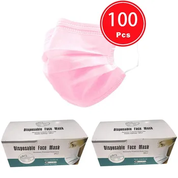 

50-100PCS Disposable Face Mask Industrial 3Ply Ear Loop Mouth Cover Mouth Caps Facial Mask Face Shield Mascarillas Mondmaskers